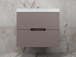 Style Line Тумба под раковину Матис 70 подвесная тауп темный – фотография-2